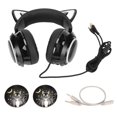 thumbnail image 1 of Gaming Headset 8 Color Light Effects 3 Sound Modes 3.5mm USB Cat Ear PC Gaming Headphones Black, 1 of 5