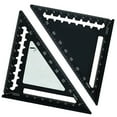 thumbnail image 1 of Regla triangular de 45/90 grados, escuadra métrica de carpintero, portátil, resistente al desgaste, para bricolaje Negro, 1 of 8