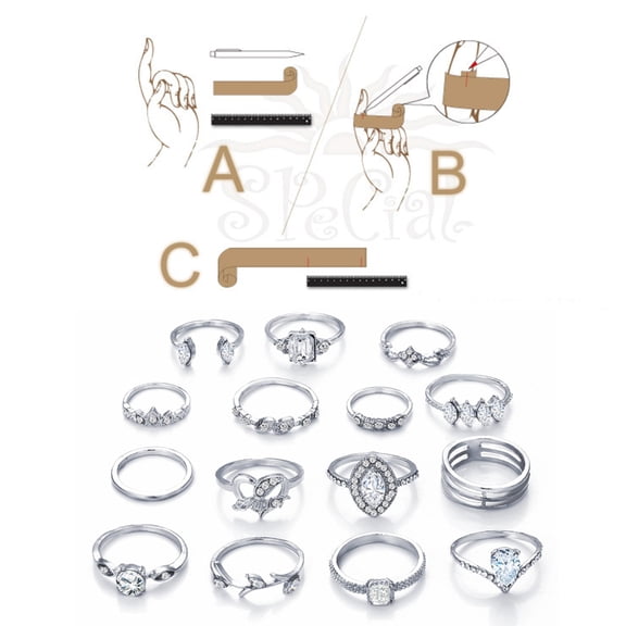 HEANUJJ 15Pcs Round Rings for Women Simple Joint Design Jewelry for Vacation