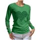 thumbnail image 1 of Mujeres de Manga Larga Tops Casual Día de San Patricio Impresión Cuello Redondo Blusa Suelta Poliéster Ligero Suave Cómodo para Primavera Verano, 1 of 6