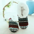 thumbnail image 2 of CUZIBR Fluffy Socks Ladies Warm Striped Ankle Slipper Socks Fuzzy Lined Winter Thermal Non Knitted Short Casual Breathable Socks,Black,One Size, 2 of 3