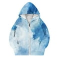 thumbnail image 5 of Fleece Zip Up Hoodies for Teen Girl Boy Trendy Tie Dye Gradient Sweatshirt with Hood Long Sleeve Warm Pullover Top With Pockets, 5 of 5