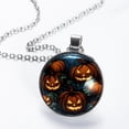 thumbnail image 2 of Pumpkin Stunning Glass Circular Pendant Necklace Jewelry, 2 of 5