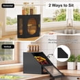 thumbnail image 3 of Bread Box for Kitchen Countertop Large Corner Bread Loaf Storage Container Double Layer Wooden Bread Boxes Bin Farmhouse Pantry Shelf with Acrylic Window, Black, 3 of 9