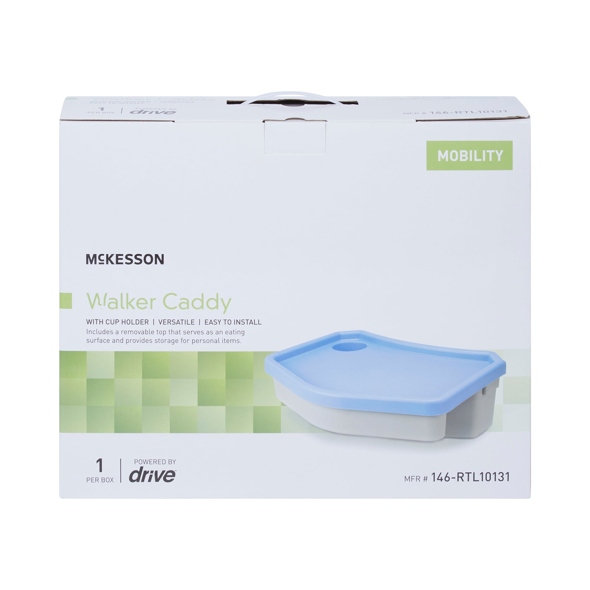 McKesson Walker Caddy for Storage, Plastic - with Removable Top, Cup Holder, 1 Count