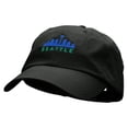 thumbnail image 2 of Seattle Skyline Embroidered Low Profile Dyed Cotton Twill Cap - Black OSFM, 2 of 5