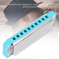 thumbnail image 2 of Blues Harmonica 10‑Hole Mouthorgan #F Key ABS Resin Comb Wind Instrument Professional(Blue ), 2 of 4