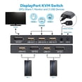 thumbnail image 5 of Conmutador KVM DisplayPort, 4K@60Hz DP USB para 2 Computadoras Compartir Teclado RatóN Impresora y Monitor Ultra HD, 5 of 5