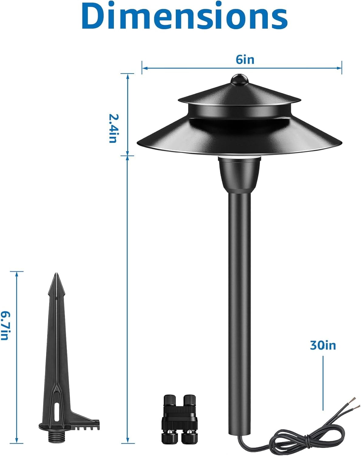 SUNVIE 3W Low Voltage Pathway Lights Wired LED Landscape Path Lighting Outdoor for Garden, 4 Pack
