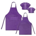 thumbnail image 1 of TOPTIE Ensemble de Tabliers de Cuisine et Toques de Chef en Toile de Coton pour Enfants et Parents, 1 of 7