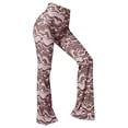 thumbnail image 5 of XIAONU Women's Swirl Print Flare Pants High Waist Retro Wave Design Trousers Stretchy Disco Style Party Bottoms Grey, 5 of 5