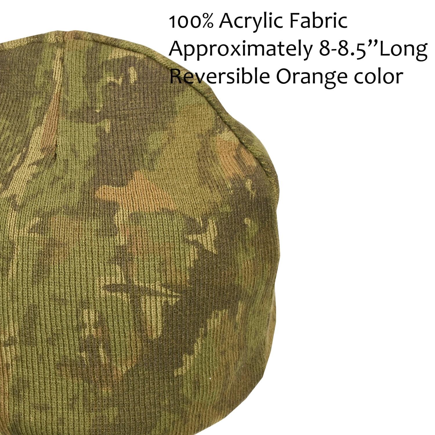 Reversible Camo Neon Orange Beanie