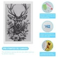 thumbnail image 3 of Diamond Art Kits for Adults, Monochrome Deer FloralDiamond Painting Kits for Beginners, Frameless Round 5D Full Drill Diamonds Art Gem Art Crafts Home Decor Gifts, 3 of 8