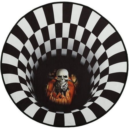 

FRCOLOR 3D Visual Illusion Rug Not-Slip Floor Mat Home Bedroom Cushion Round Carpet