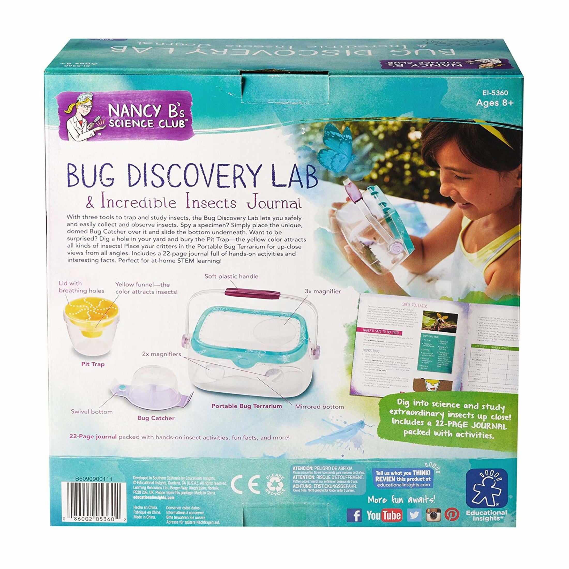 Educational Insights Nancy B's Science Club Bug Discovery Lab Kids Outdoor Toys, Collect & Study Bugs, Includes Pit Trap & Bug Catcher, Ages 8+