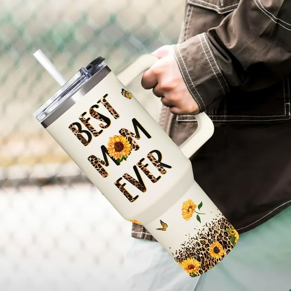 1PC Sunflower Tumbler Tumbler, Best Mom Ever Gifts for Mom From Daughter, Son, Ideal for Birthday, Christmas, Mothers Day Gifts
