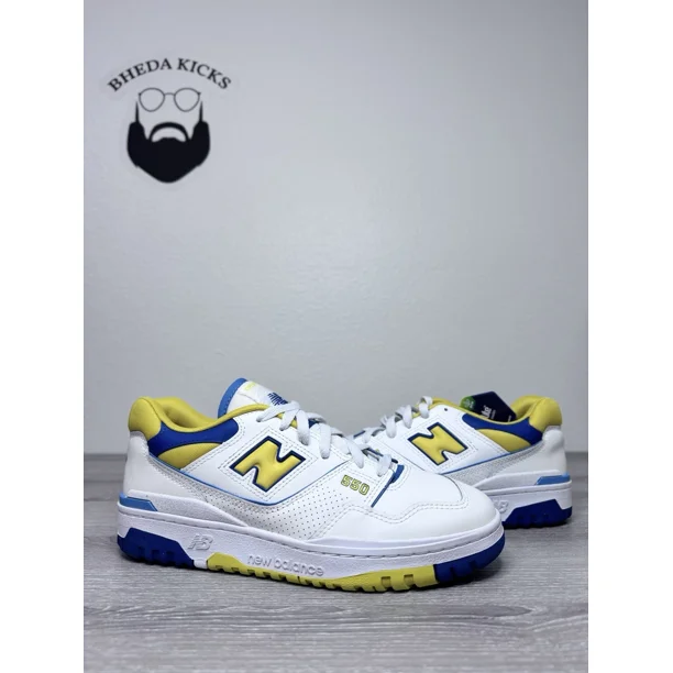 Size 9 - New Balance 550 BB550NCG Mens Blue Yellow White Sneakers NEW DS