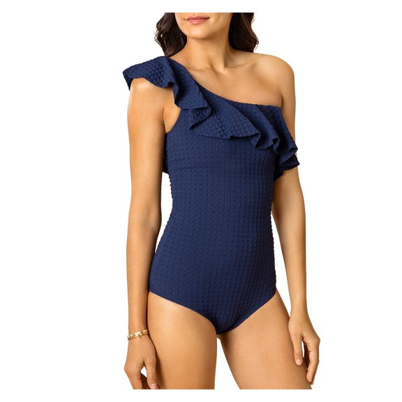 Shoshanna Womens Shelf Bra Gingham One-Piece Swimsuit