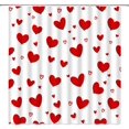 thumbnail image 2 of Valentine''s Day Shower Curtain Red White Heart Romantic Love Creative Polyester Fabric Bathroom Decor Set with Hooks(70" Wx84 H), 2 of 4