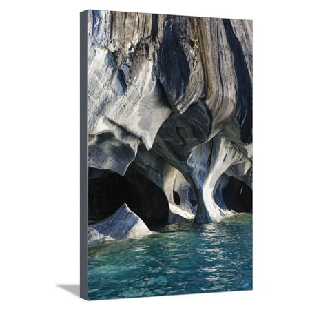Chile, Aysen, Puerto Rio Tranquilo, Marble Chapel Natural Sanctuary. Limestone formations. Stretched Canvas Print Wall Art By Fredrik