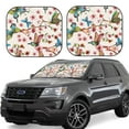 thumbnail image 2 of Uemuo Watercolor Floral With Butterflies Printed 2 PCS Car Windshield Sun Shade, Auto Sun Heat and UV Rays Blocker, Foldable Automotive Front Window Sunshade Protector, 2 of 7