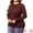 Burgundy, variant on DARING DIVA Plus Size Long Sleeve Crewneck Sweater Fall Casual Tops 1X Apricot