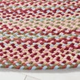 thumbnail image 3 of SAFAVIEH Braided Leilah Abstract Cotton Reversible Area Rug, Light Blue/Rust, 4' x 4' Round, 3 of 7