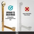thumbnail image 2 of Fine Fixtures Bathtub Shower Drain - 20 Gauge Brass Tubing, Trip Lever Overflow Assembly Tub Drain Kit - Polished Chrome, 2 of 10