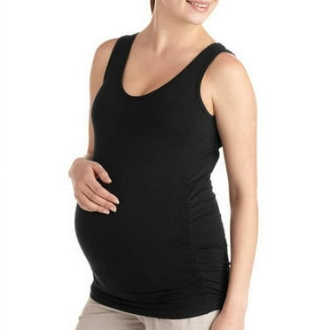 Oh! Mamma Maternity Women's Everyday Basic Tank Top with Side Ruching (Women's & Women's Plus)