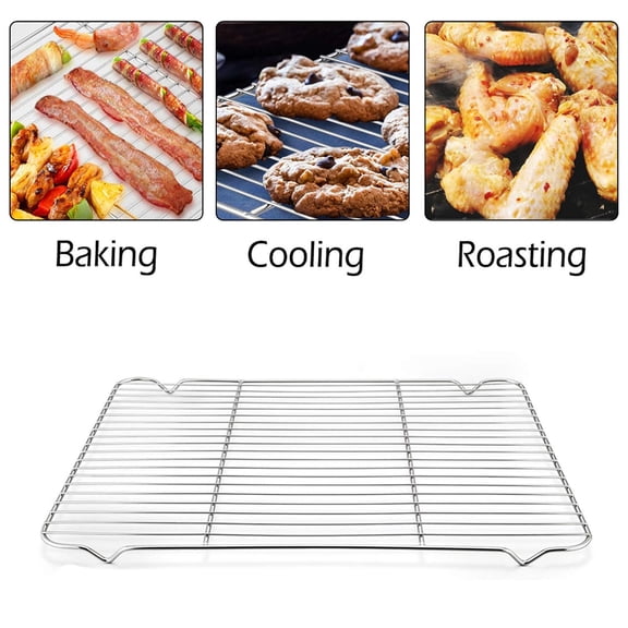 Stainless Steel Cooling & Baking Rack, Single 16.6 x 8.27in, Oven-Safe Roasting & Grilling Rack for Cookies, Cakes, Meat, and More