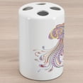 thumbnail image 1 of Jellyfish Ceramic Toothbrush Holder, Doodle Style Colorful Single Organism with Various Ornaments Abstract Details, Decorative Versatile Countertop for Bathroom, 4.5" X 2.7", Multicolor, 1 of 4