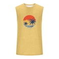 thumbnail image 4 of BRGZLK Summer Tank Top for Men Trendy Palm Tree Sleeveless Athletic Shirt Vacation Beach Muscle Patriotic Sport Round Neck Tank Top,Birthday Gift Yellow XXL, 4 of 5
