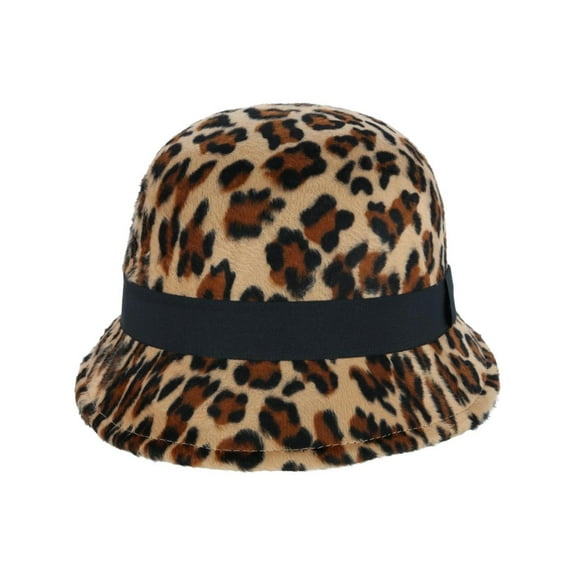 Epoch Hats Company Leopard Print Cloche Hat with Grosgrain band (Women)