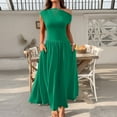 thumbnail image 2 of IROINNID A-Line Dress For Women Halter Sleeveless Summer Slitting Halter Neck Hem Long Dresses Round Neckline Solid Color Dress, 2 of 7