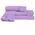 thumbnail image 5 of 4 Piece Corner Ruffle Sheet Set, 3" Inch Corner Ruffle On Flat Sheet, 18 Inch Deep Pocket, 100% Egyptian Cotton, 800 TC, Queen Size, Solid Lilac, 5 of 6
