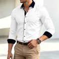 thumbnail image 7 of Yungyresw Mens Long Sleeve Button Down Shirts Mandarin Collar Dress Shirt Wrinkle Resistant Formal for Business Casual, 7 of 7