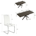 thumbnail image 3 of Sumdeal 62"-78" Modern Mid-Century Dining Table Set with 6 Chairs - Expandable & Stylish for Home, Dining Room, Kitchen, 3 of 7