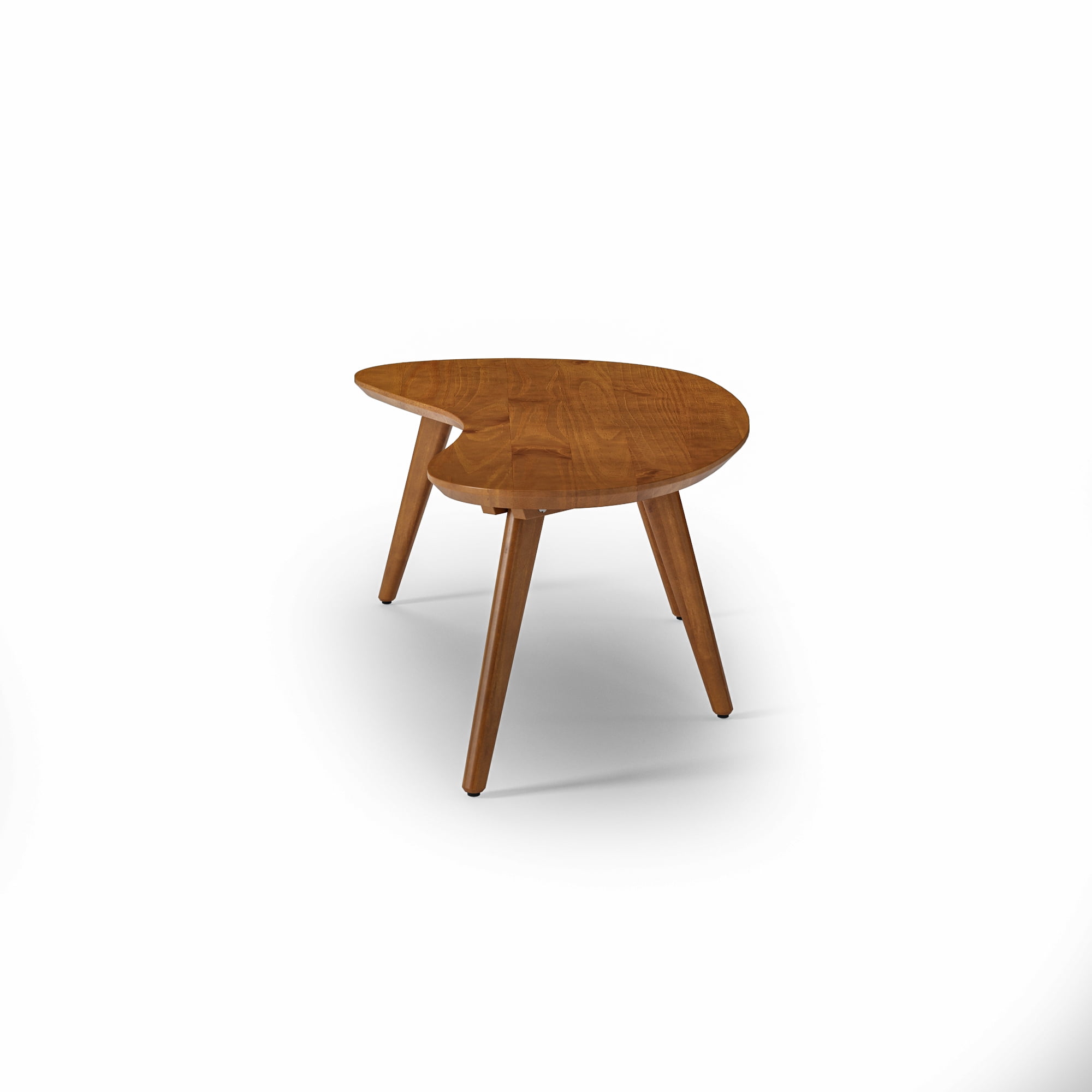 Camaflexi Coffee Table, Mid Century Modern Wood Frame, Oval Top, Castanho Finish