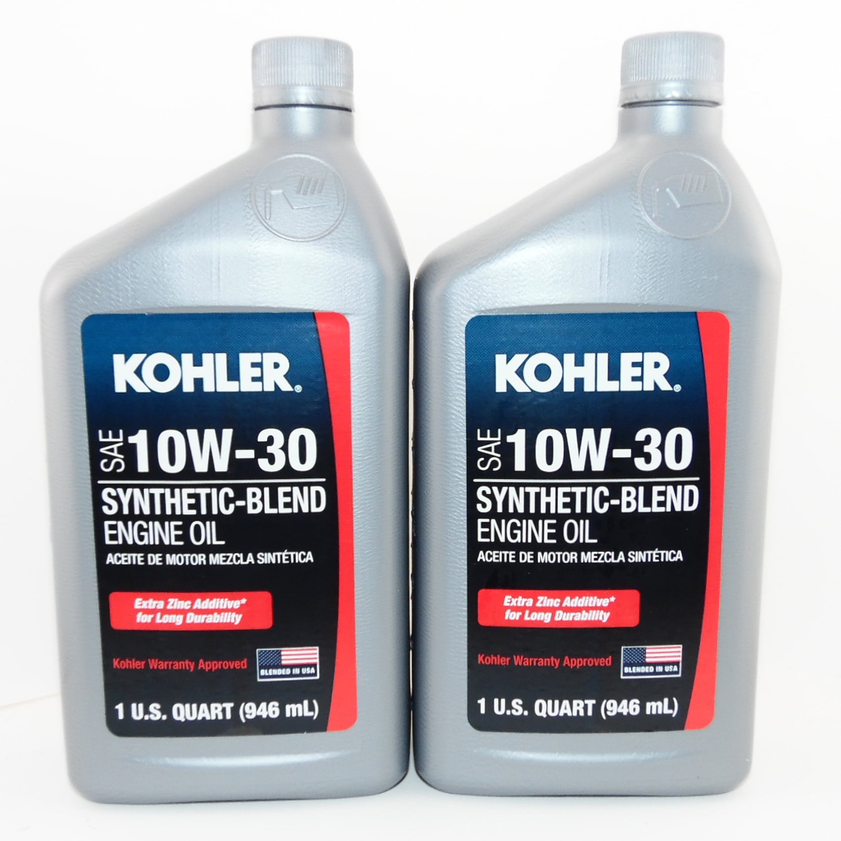 2 PK Kohler Engine 10W30 Synthetic Blend Motor Oil 1 Quart Bottles