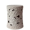 Benzara Peaceful Ceramic Garden Stool White