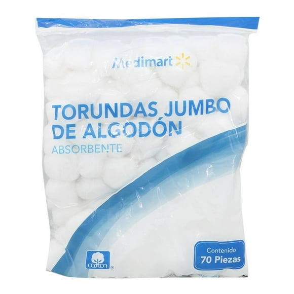 Torundas de algodón Medimart jumbo 70 pzas