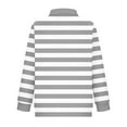 thumbnail image 3 of Fall Striped Sweatshirt for Girls Casual Full Zip Jacket Kids Long Sleeve Lightweight Outerwear with Pockets New Long Sleeve Casual Loose Outerwear Dark Gray 160, 3 of 6