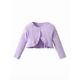thumbnail image 2 of Toddler Baby Girls Clothes Solid Long Sleeve Tops + Sleeveless Floral Bow Dress Outfit Set Purple 5-6 Years, 2 of 7