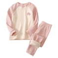 thumbnail image 2 of Hpapadks Toddler Boy Pajamas Thermal Underwear Set Long Sleeve Top Pants Fleece Lined Pjs for Girls Pink 7-8 Years, 2 of 3