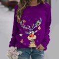 thumbnail image 3 of Suéter navideño para mujer, suéter de otoño e invierno con cuello redondo, jersey holgado de manga larga con estampado, suéter feo de punto cálido, sudadera, tops, 3 of 5