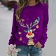 thumbnail image 1 of Suéter de manga larga con estampado de animales para mujer, Tops elegantes Vintage, camiseta de muñeco de nieve de moda callejera, cuello redondo, Otoño e Invierno, 1 of 5