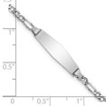 thumbnail image 3 of Auriga Fine Jewelry 14K White Gold Semi-Solid Figaro Id Bracelet 6 inch for Women, 3 of 5