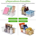 thumbnail image 3 of Juego de 8 Contenedores para Refrigerador con Divisores, Organizador de Nevera de Plástico Transparente, Fridge Organizer Apilables sin BPA para Bebidas, Huevos,Cocina,Congelador, Encimeras, 3 of 7