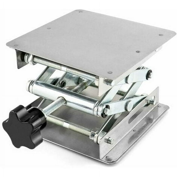 Laboratory Lift Table, 100 x 100mm Stainless Steel Scissor Lift Platform for Laboratory Experiments Maximum Load 5KG