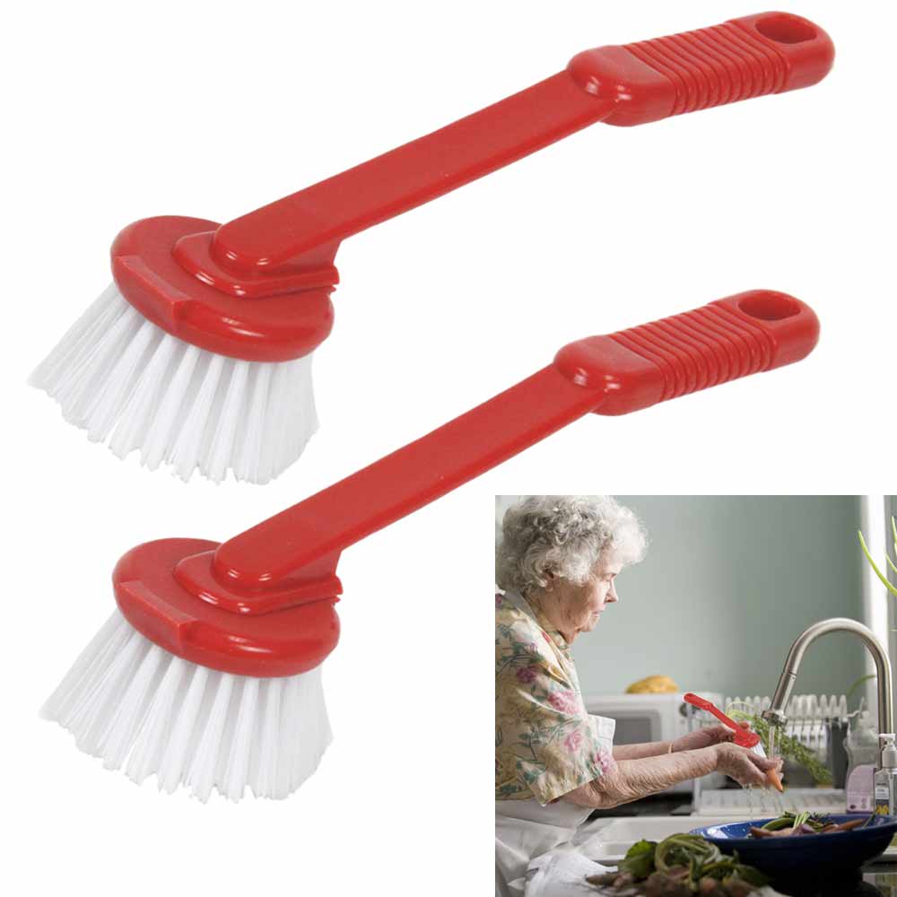 2 Pc Vegetable Cleaning Brush With Handle Fruit Veggie Scrubber Nylon
